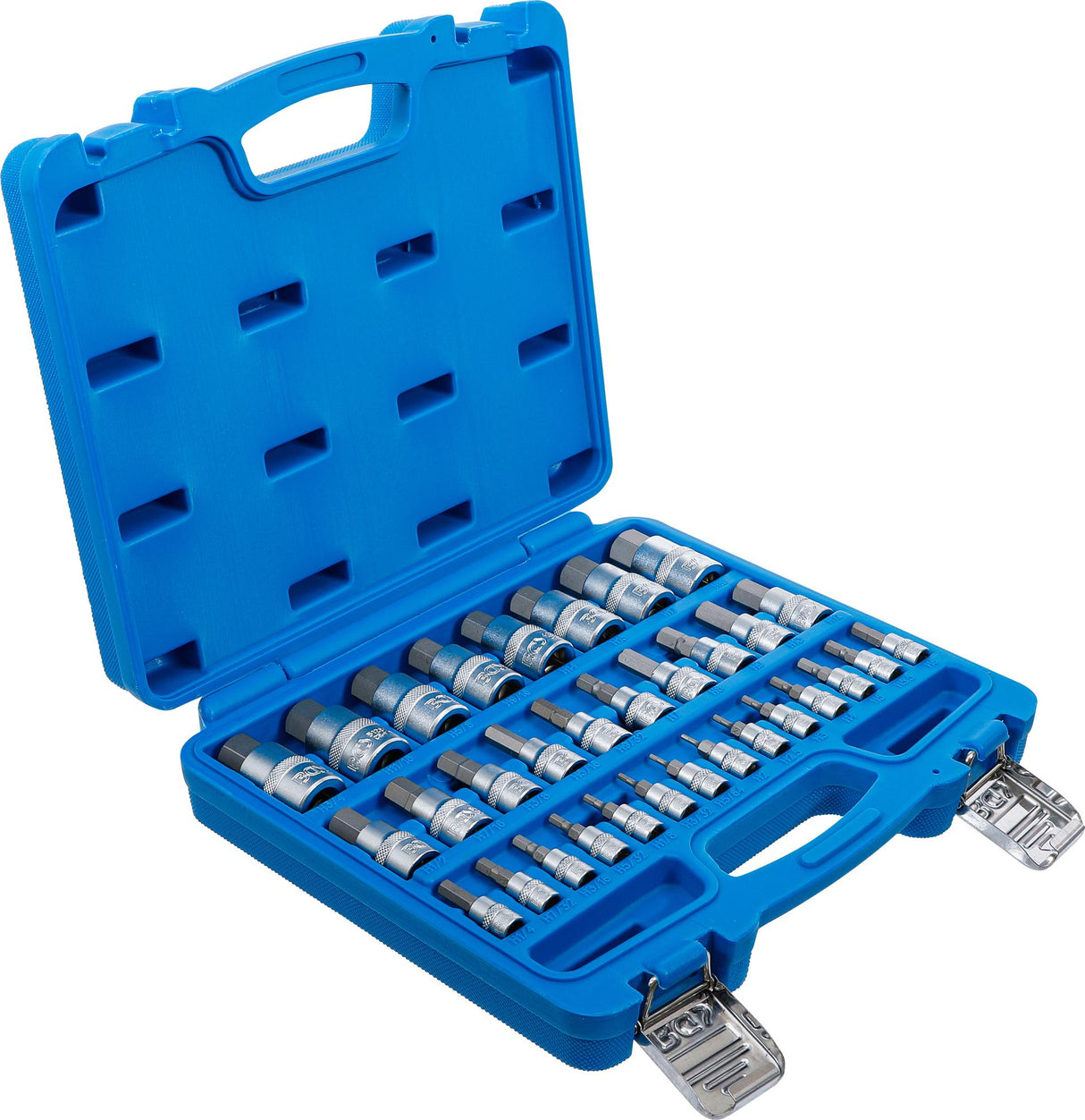 BIT SOCKET SET | 6.3 MM (1/4) / 10 MM (3/8") / 12.5 MM (1/2") DRIVE | INTERNAL HEXAGON 2 - 19 MM / 1/4 - 9/16" | METRIC AND INCH SIZES | 32 PCS. (74258)