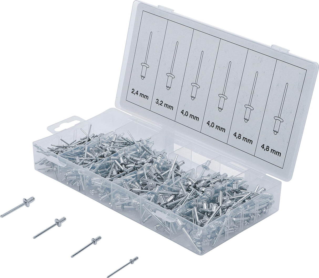 BLIND RIVETS ASSORTMENT | ALUMINIUM | Ø 2.4 - 4.8 MM | 400 PCS. (8058)