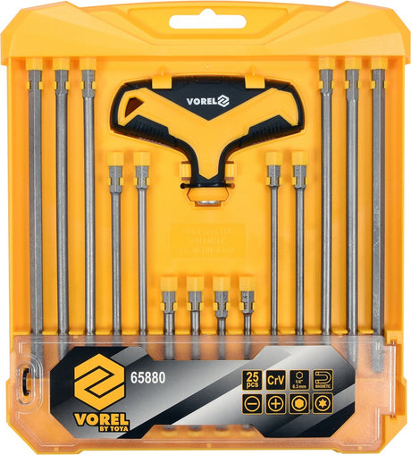 PRECISION LONG BIT SET WITH HANDLE 25 PCS. (65880)