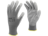 WORKING GLOVES POLYESTER/PU GREY S. 10 (YT-7472)
