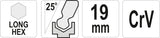 HEX KEY BALL END, LONG 19,0 MM (YT-05466)