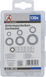 WASHER ASSORTMENT | Ø 4 - 12 MM (INSIDE SIZE) | 130 PCS. (88132)