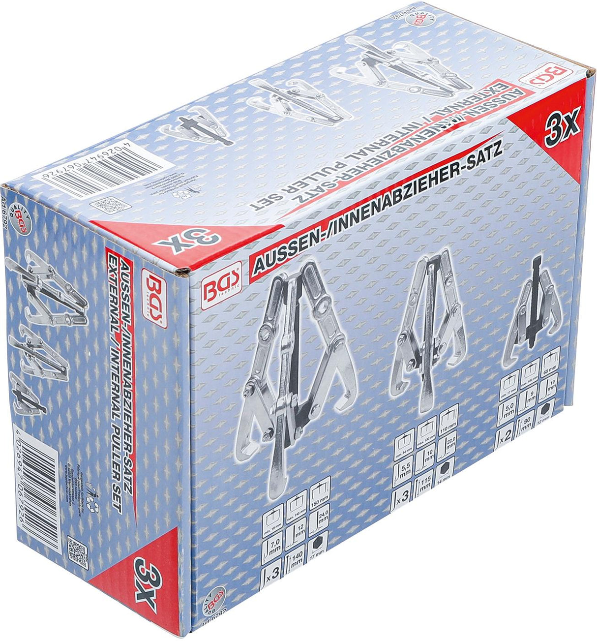 EXTERNAL / INTERNAL PULLER SET, 2/3-LEGS | 100 / 120 / 150 MM | 3 PCS. (6792)