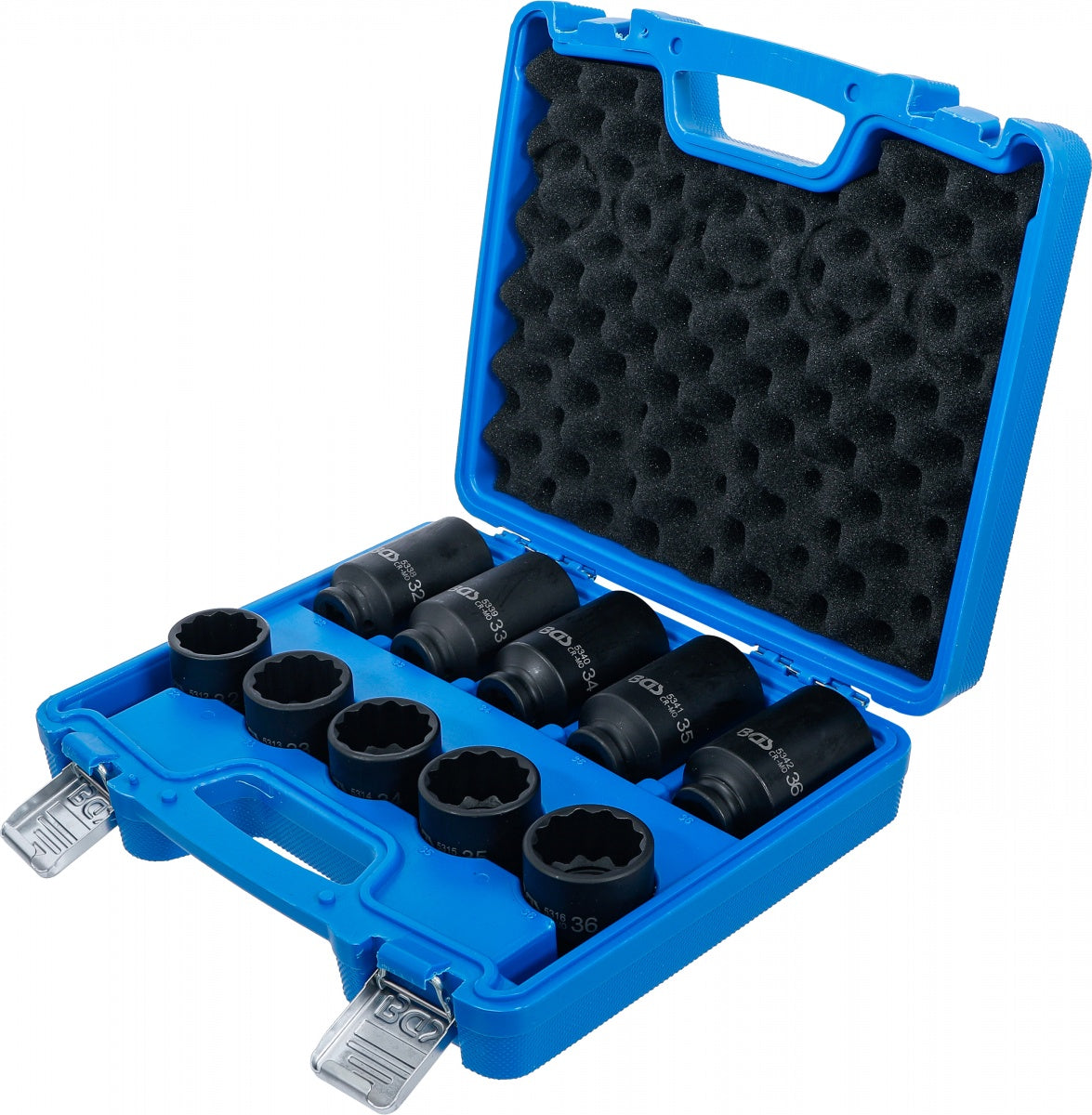 IMPACT SOCKET SET | 12-POINT | 12.5 MM (1/2") DRIVE | 32 - 36 MM | 10 PCS. (5330)