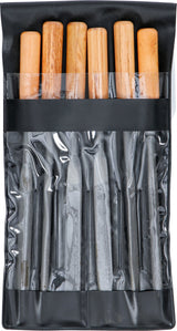 KEY FILE SET | WOODEN HANDLE | 100 MM | 6 PCS. (50201)