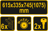 ROLLER CABINET 2PCS WHEELS 107X62MM (81830)