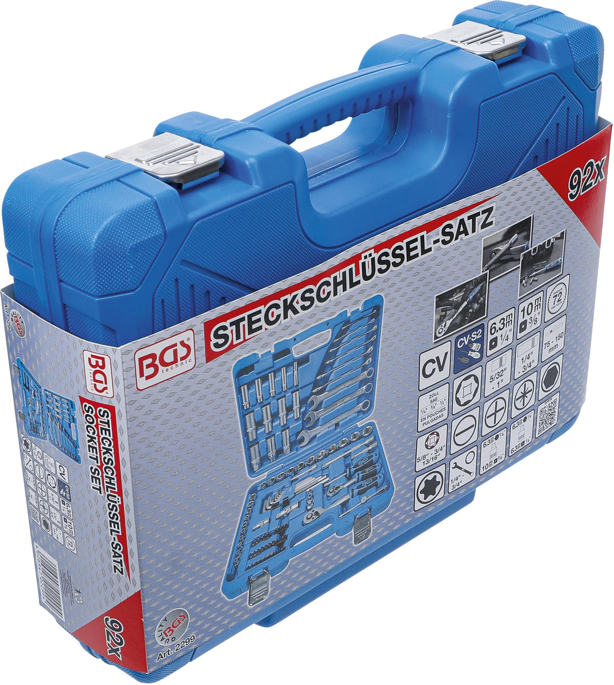 SOCKET SET HEXAGON | 6.3 MM (1/4") / 10 MM (3/8") | INCH SIZES | 92 PCS. (2299)
