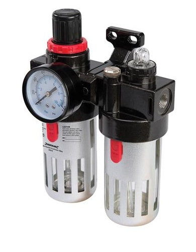 AIR FILTER / OIL BLOCK WITH PRESSURE REGULATOR AND PRESSURE GAUGE | 1/4" (LG-06)