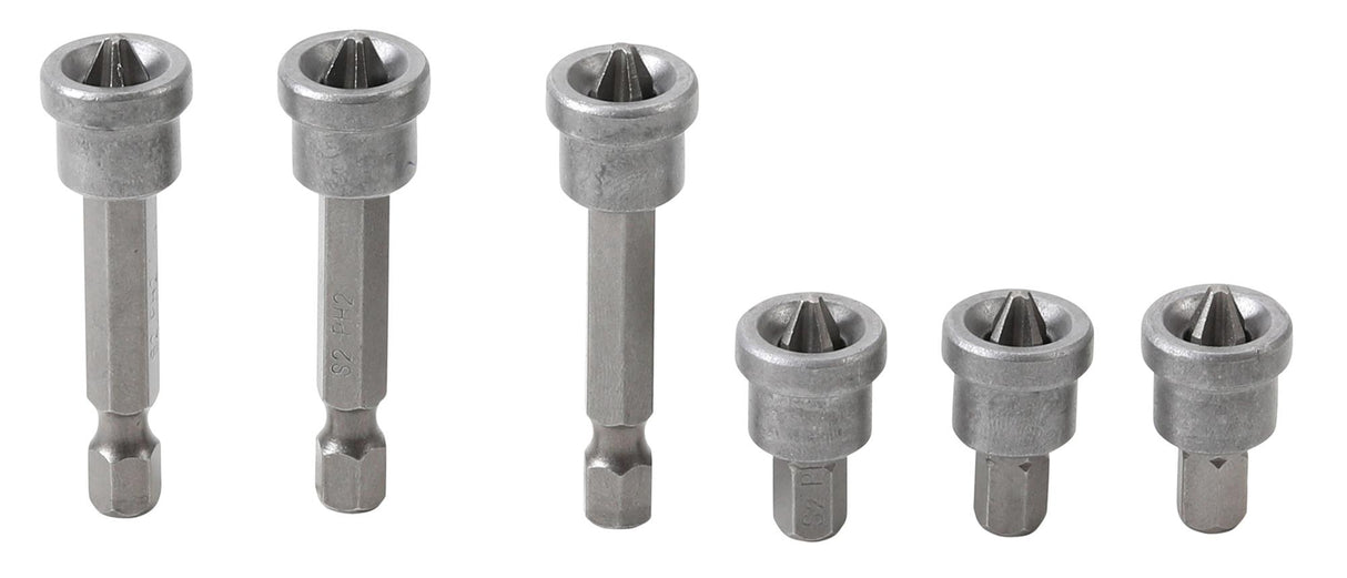BIT SET WITH DEPTH STOP | FOR PLASTERBOARD | 6.3 MM (1/4") DRIVE | CROSS SLOT PH 2 | 6 PCS. (50406)
