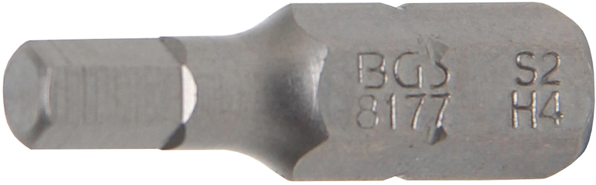 BIT | LENGTH 25 MM | 6.3 MM (1/4") DRIVE | INTERNAL HEXAGON 4 MM (8177)