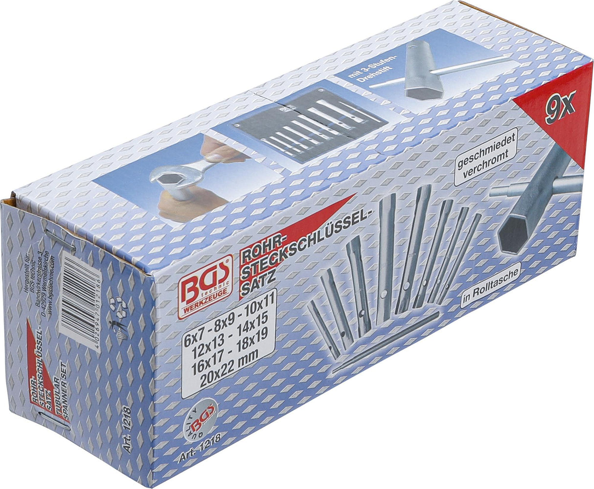 BOX SPANNER SET | 6 X 7 - 20 X 22 MM | 9 PCS. (1218)