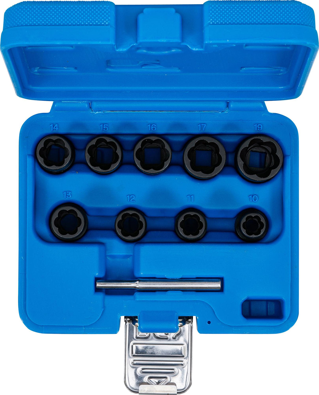 TWIST SOCKET SET (SPIRAL PROFILE) / SCREW EXTRACTOR | 10 MM (3/8") DRIVE | 10 - 19 MM | 10 PCS. (5265)