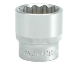 SOCKET 30MM 1/2" 12PT CV  REGULAR (YT-1291)