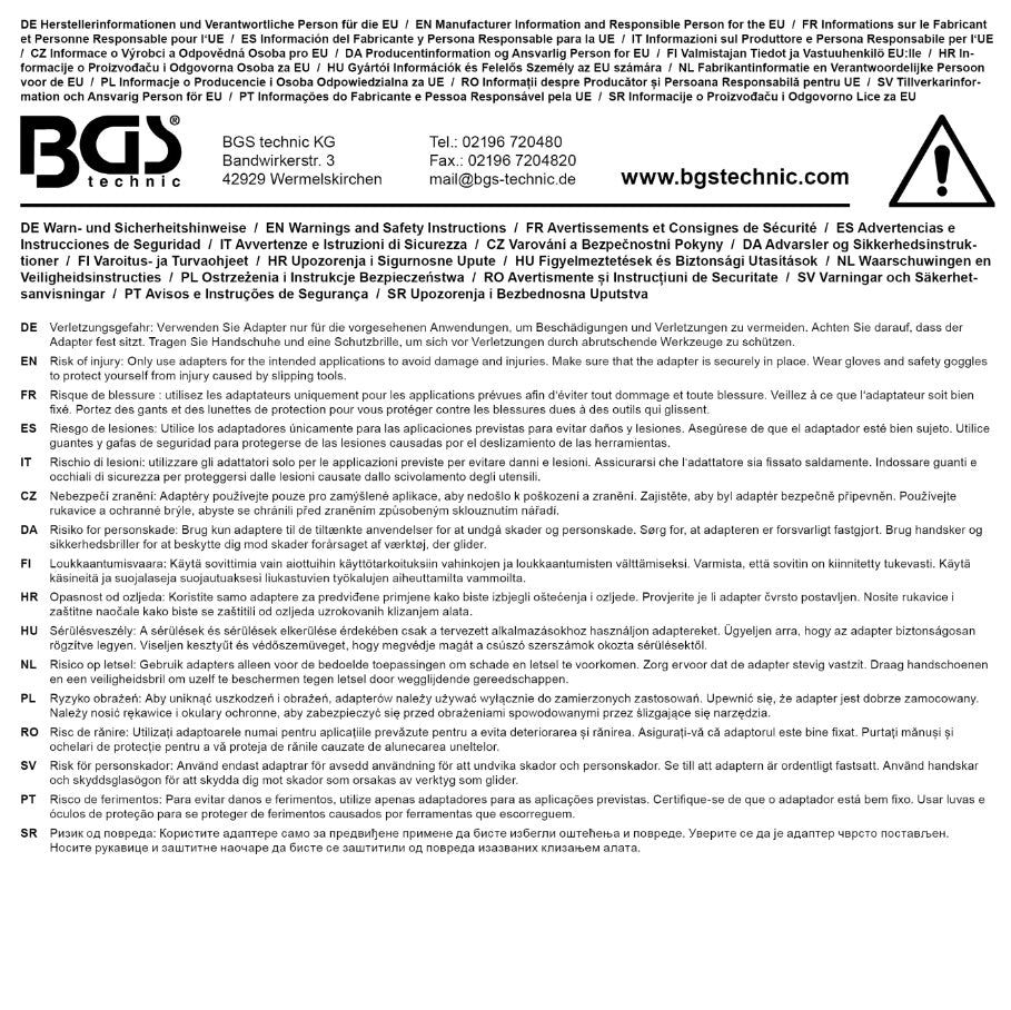 IMPACT SOCKET ADAPTOR | INTERNAL SQUARE 6.3 MM (1/4") - EXTERNAL SQUARE 10 MM (3/8") (172)
