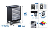 WORKSHOP TROLLEY | 7 DRAWERS | WITH 246 TOOLS (6060)