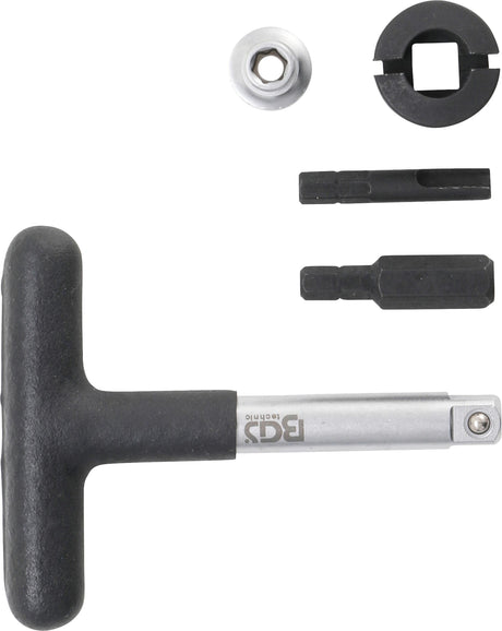 UNIVERSAL DRAIN PLUG KEY SET | FOR PLASTIC OIL DRAIN SCREWS | EXTERNAL HEXAGON 6.3 MM (1/4") DRIVE, 10 MM (3/8") | 5 PCS. (9843)