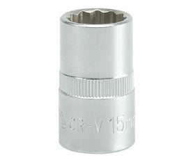 SOCKET 15MM 1/2" 12PT CV  REGULAR (YT-1277)