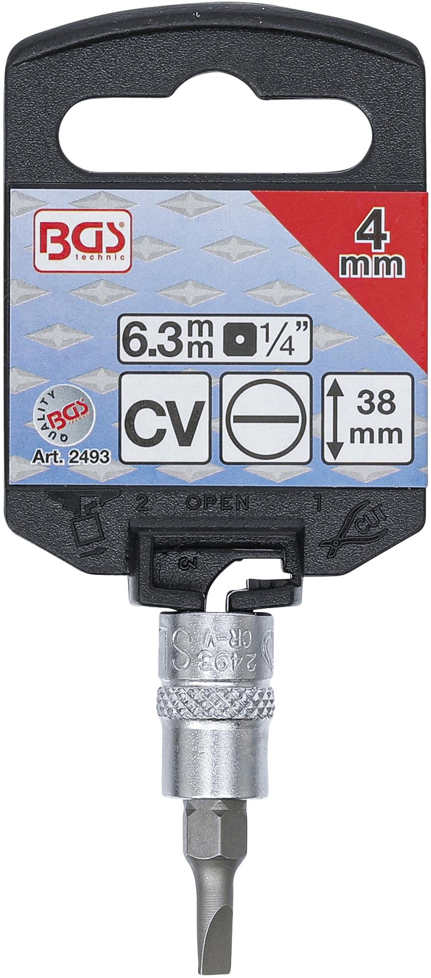 BIT SOCKET | 6.3 MM (1/4") DRIVE | SLOT SL 4 MM (2493)