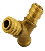 BRASS AIR CONNECTOR Y-TYPE | 1/4" FEMALE THREAD (LF-12)