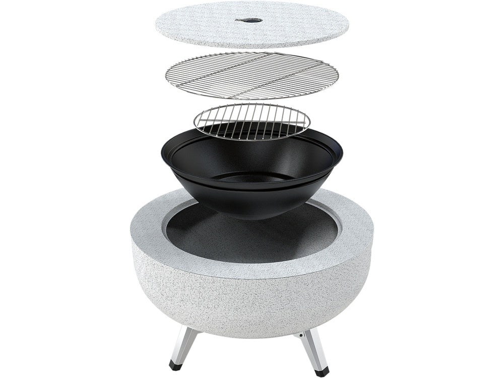 STEEL FIRE PIT 3IN1 WITH GRID 43.5CM (99718)