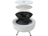 STEEL FIRE PIT 3IN1 WITH GRID 43.5CM (99718)