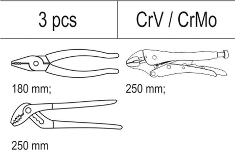 PLIERS, 3PCS SET (YT-55463)