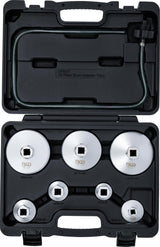 OIL FILTER WRENCH SET | WITH OIL FILTER DRAIN HOSE | FOR VAG, BMW, CITROËN, PEUGEOT, FORD, MERCEDES-BENZ, OPEL / VAUXHALL, VOLVO | 8-PCS. (72054)