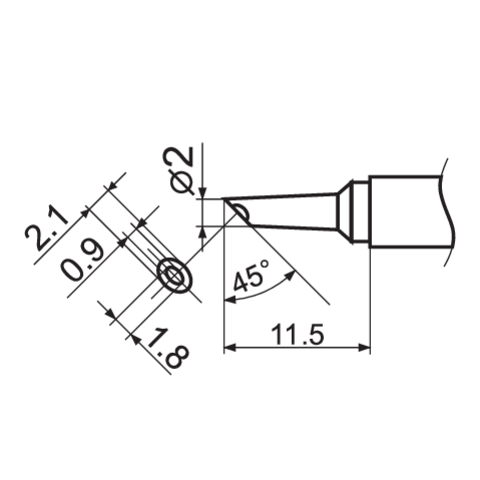 T12 SOLDERING IRON TIP, TIP TYPE: BCM2 (YT-82497)
