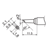 T12 SOLDERING IRON TIP, TIP TYPE: BCM2 (YT-82497)