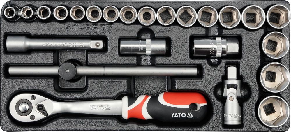 PVC TRAY WITH 1/2" SOCKET SET 10-32MM (YT-5537)