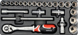 PVC TRAY WITH 1/2" SOCKET SET 10-32MM (YT-5537)
