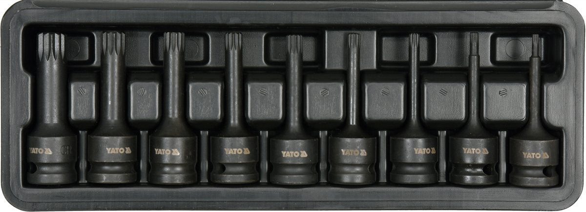 IMPACT BIT SOCKET SET SPLINE 9PCS 1/2" (YT-10691)