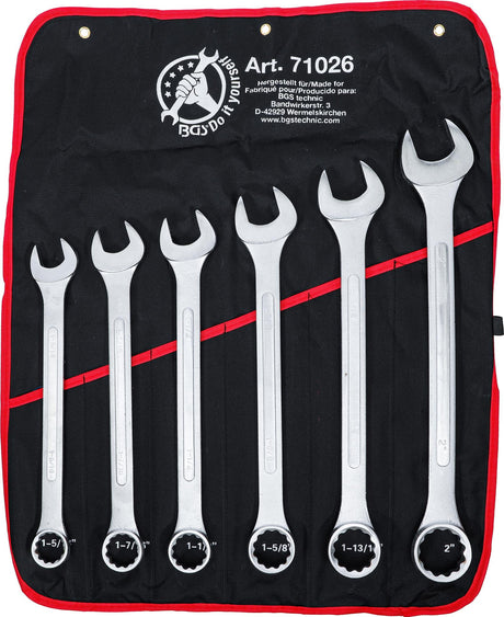 COMBINATION SPANNER SET | XXL | INCH SIZES | 1.5/16" - 2" | 6 PCS. (71026)