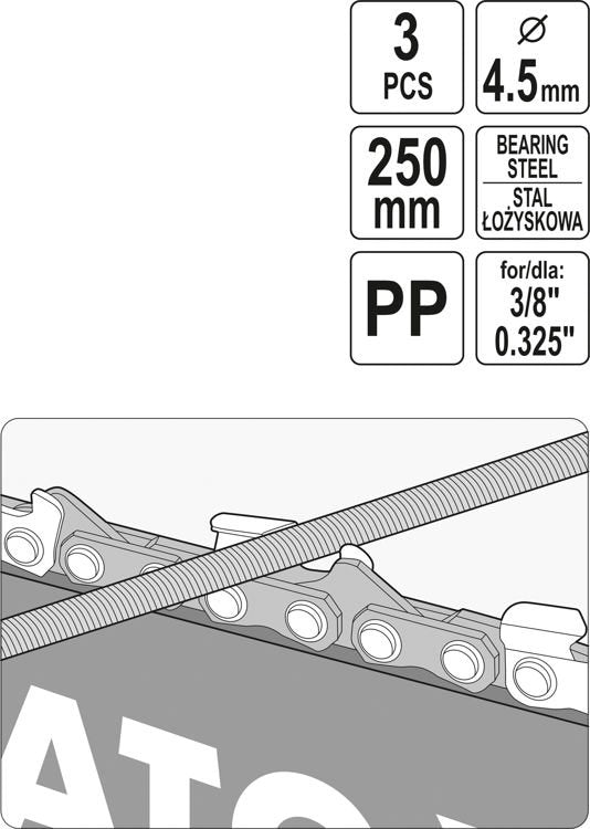 CHAIN SAW FILE WITH GUIDE 4.5MM (YT-85031)