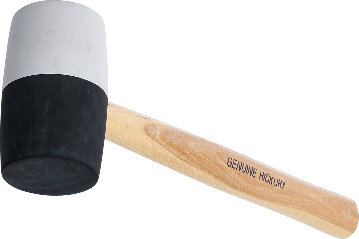 RUBBER MALLET | HICKORY HANDLE | BLACK / WHITE HEAD | Ø 63 MM | 840 G (1969)