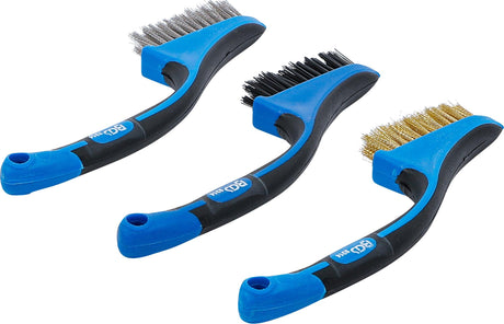 MINI BRUSH SET | NYLON, BRASS, STAINLESS STEEL | 165 MM | 3 PCS. (9314)