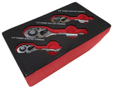 SHORT RATCHET SET | 6.3 MM (1/4") / 10 MM (3/8") / 12.5 MM (1/2") | 3 PCS. (S4129)