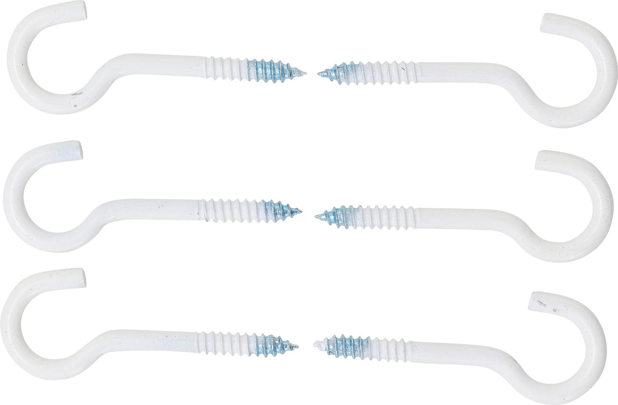SCREW HOOK ASSORTMENT | WHITE | PLASTIC-COATED | 60 MM | 6 PCS. (88181)