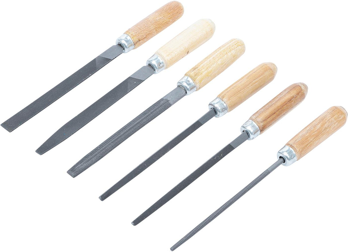 KEY FILE SET | WOODEN HANDLE | 100 MM | 6 PCS. (50204)
