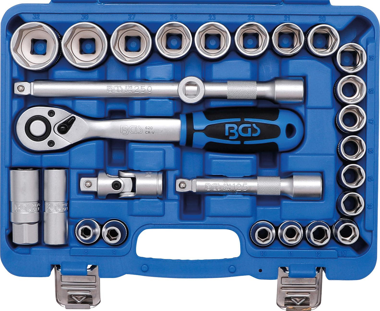 SOCKET SET | 12.5 MM (1/2") DRIVE | 8 - 32 MM | 27 PCS. (2224)