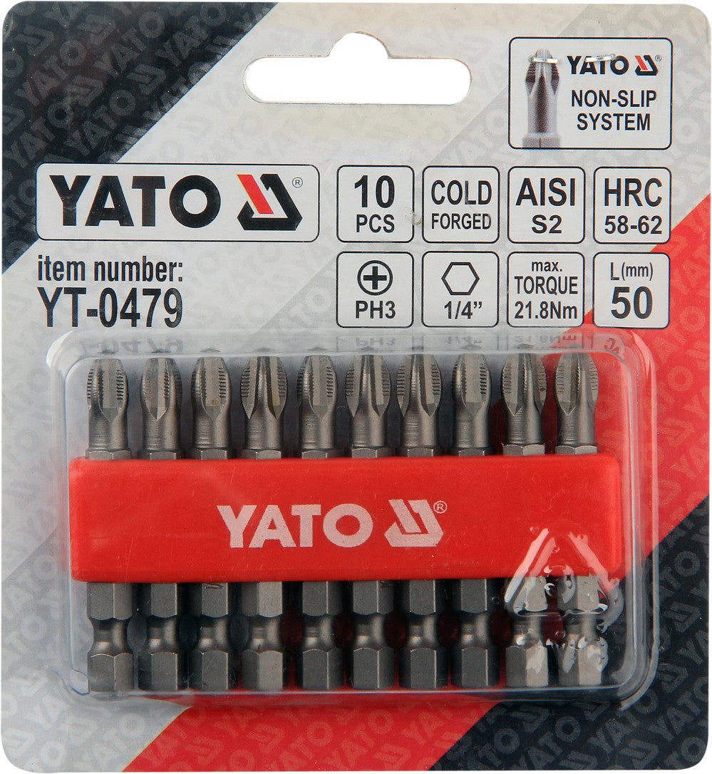 BIT PH3X50 MM 10 PCS. (YT-0479)