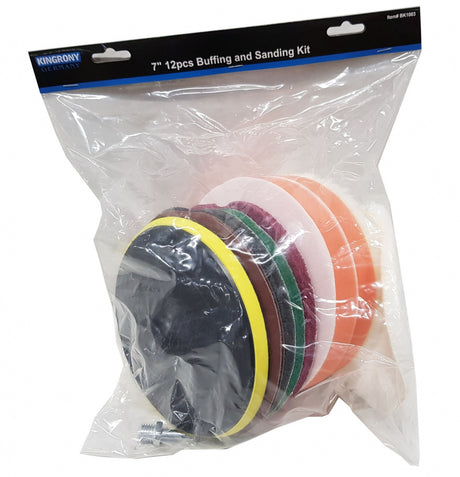 POLISHING AND GRINDING PAD SET | Ø 180 MM | 12 PCS. (BK1003)