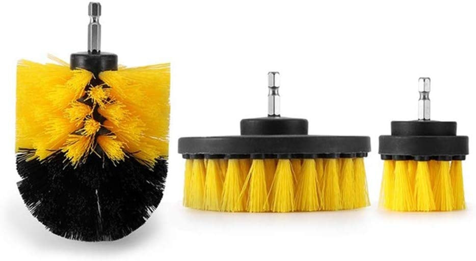 BRUSH SET WITH HEX 6.3 MM (1/4") SHANK | NYLON | 3 PCS. (DB003)