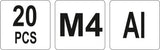 THREADED ALUMINUM RIVET NUTS M4, 20PCS (YT-36452)