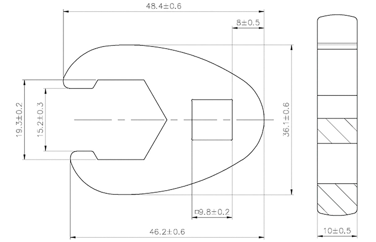 CROWFOOT SPANNER | 10 MM (3/8") DRIVE | 19 MM (1756-19)