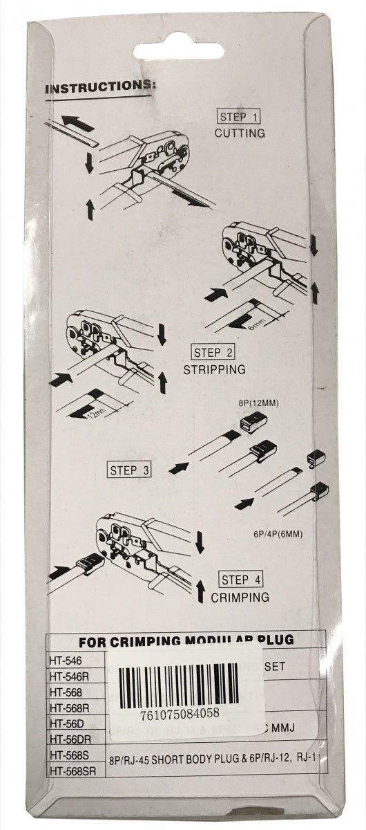 CRIMPING PLIERS FOR CONNECTORS | RJ11, RJ12 AND RJ45 (CP005)