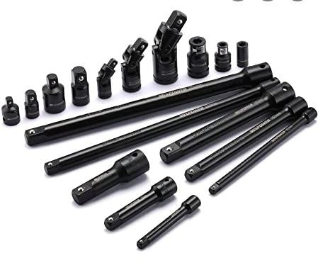 SET OF IMPACT EXTENSION BARS / ADAPTERS / JOINTS | 6.3 MM (1/4") / 10 MM (3/8") / 12.5 MM (1/2") | 18 PCS. (DT18S)