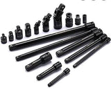 SET OF IMPACT EXTENSION BARS / ADAPTERS / JOINTS | 6.3 MM (1/4") / 10 MM (3/8") / 12.5 MM (1/2") | 18 PCS. (DT18S)