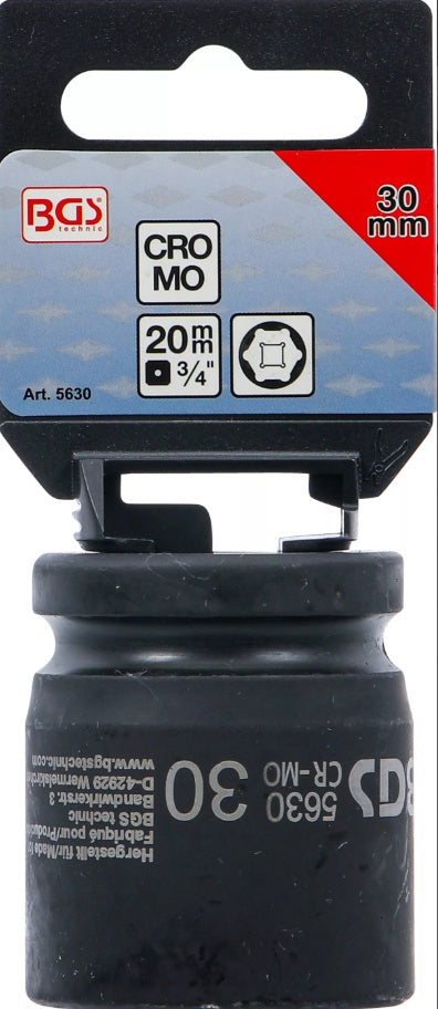 IMPACT SOCKET, HEXAGON | 20 MM (3/4") DRIVE | 30 MM (5630)
