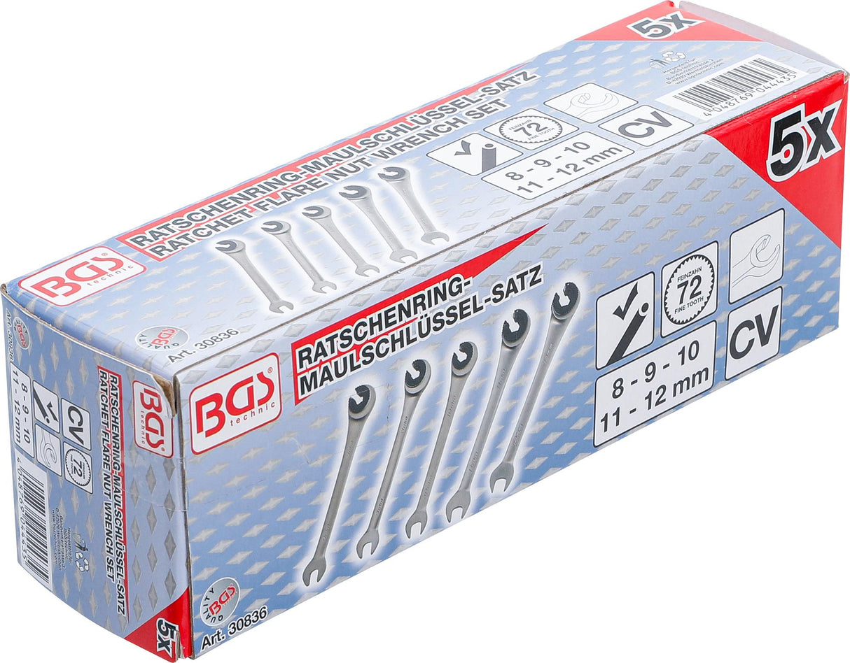 RATCHET COMBINATION WRENCH SET | OPEN | 5 PCS. (30836)